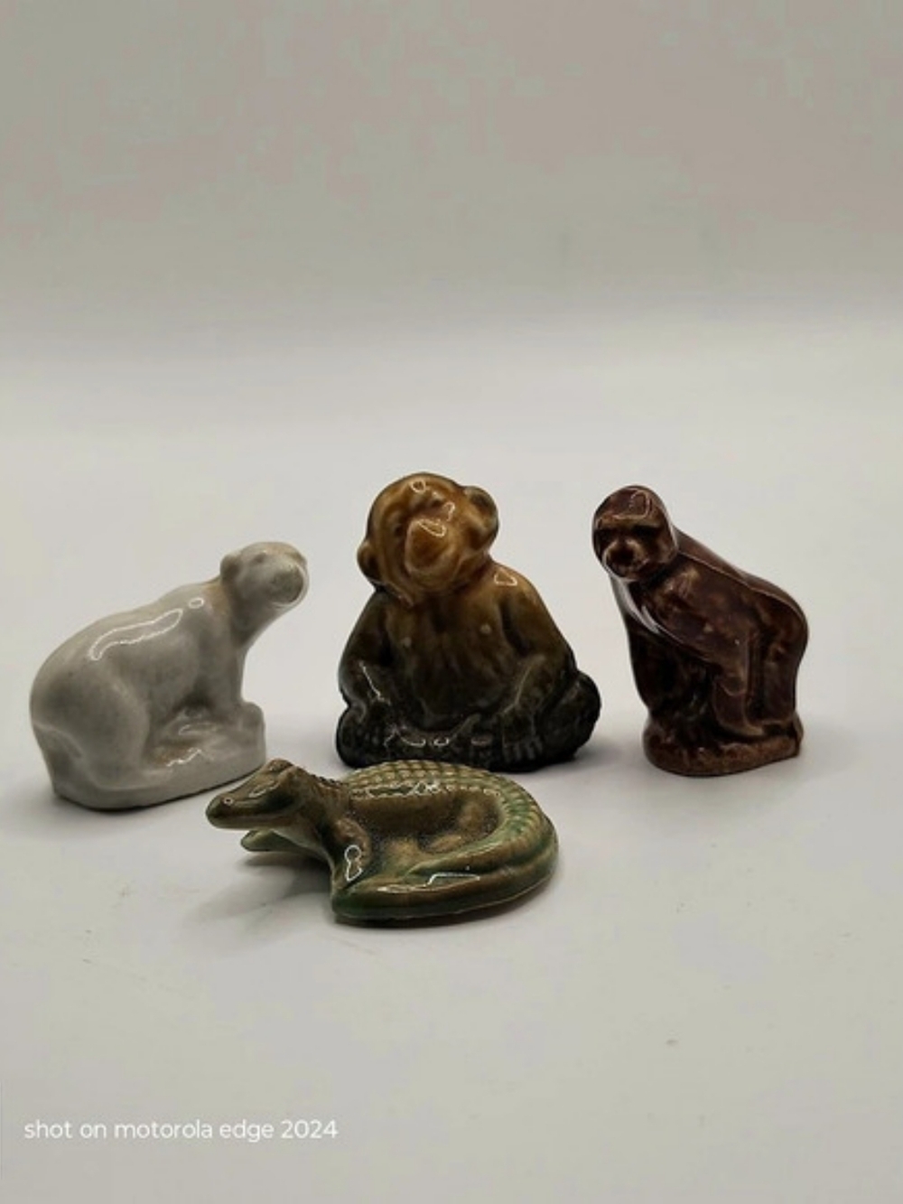 Vintage Wade Whimsies Red Rose Tea Figurines Lot of 4. England